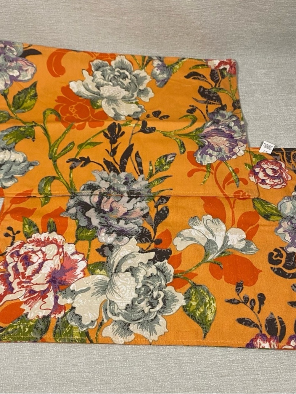 World Market Floral Placemats - 2 Piece Orange, Purple, Pink, Blue two sided
